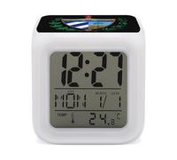 Coat of Arms of Cuba1 Funny Digital Alarm Clock Cube 7 Color Changing Lightweight LED Night Light Clocks