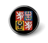 Coat of Arms of Czech Republic Cute Button Pins Round Badge Cool Personalised Pattern Brooches for Bag Hat