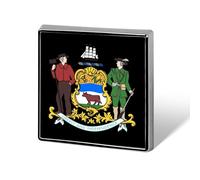 Coat of Arms of Delaware Custom Lapel Pins Square Brooch Tie Suit Dress Accessories for Men Women Wedding Birthday