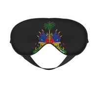 Coat of Arms of Haiti 13 Coat of Arms of Haiti Sleep Masks Adjustable Strap Soft Eye Mask for Women Men Travel Work Home
