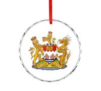 Coat of Arms of HongKong Decorative Hanging Glass Ornaments Christmas Tree Decorations Indoor Home Pendant Gifts 1PCS