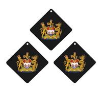 Coat of Arms of HongKong Hanging Car Air Fresheners 3Pcs Aromatherapy Tablets Automotive Fragrance Scented Card Decor Rhombus
