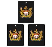 Coat of Arms of HongKong Hanging Car Air Fresheners 3Pcs Aromatherapy Tablets Automotive Fragrance Scented Card Decor Square