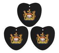 Coat of Arms of HongKong Hanging Car Air Fresheners 3Pcs Aromatherapy Tablets Automotive Fragrance Scented Card Decor Love form