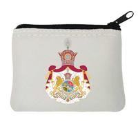 Coat of Arms of Iran Neoprene Coin Purse Pouch 10x11cm White
