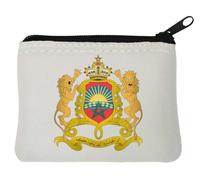 Coat of Arms of Morocco Neoprene Coin Purse Pouch 10x11cm White