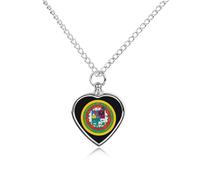 Coat of Arms of New Granada Urn Necklace for Ashes Pet Dog Cat Cremation Jewellery Alloy Memorial Keepsake Pendant