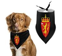 Coat of Arms of Norway Funny Dog Bandanas Adjustable Triangle Pet Scarf Bib for Small Medium Large Cute Pets Supplies