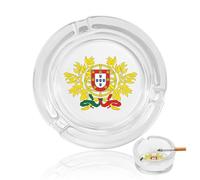 Coat of Arms of Portugal Funny Glass Ashtray for Cigarettes Clear Decorative Ash Tray for Smokers Home Office