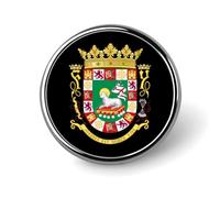 Coat of Arms of PR State Round Brooch Pin Lapel Pins Tie Suit Dress Accessories Wedding Birthday For Men Women