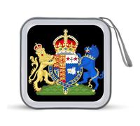 Coat of Arms of Queen Camilla CD Holder Case with 40 Capacity Protective Sleeves Hard DVD Storage Wallet for Car