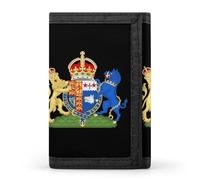 Coat of Arms of Queen Camilla Men's Wallets Trifold Women Purse with Coin Pocket 8 Card Slots Keyring Photo Window