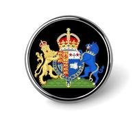 Coat of Arms of Queen Camilla Round Brooch Pins Badge Printed Button Tie Lapel Backpack Pin Decoration for Women Men