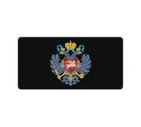 Coat of Arms of Russia Desk Mat with Stitched Edge Non-Slip Rubber Base Mouse Pad Office Supplies 30x60cm