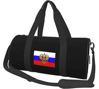 Coat of Arms of Russia Flag of Russia Travel Luggage Duffel Bag Sports Rolling Foldable Duffel Bag, Black