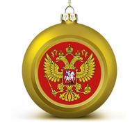 Coat of Arms of Russia Funny Christmas Ball Ornaments Plastic Hanging Xmas Tree Baubles 2.4 Inch Holiday Decor
