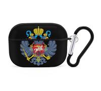 Coat of Arms of Russia Headphone & Earphone Cases Compatible with Airpod Pro Scratch-Resistant PC Protective Cover with Keychain Black-style