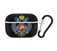 Coat of Arms of Russia Headphone & Earphone Cases Compatible with Airpod Pro Scratch-Resistant PC Protective Cover with Keychain White-style