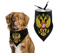 Coat of Arms of Russia Printed Dog Bandanas Adjustable Triangle Pet Scarf Washable Puppy Bibs Kerchief
