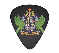Coat of arms of Saint Lucia 12-Pack Guitar Picks, Includes Thin, Medium & Heavy Gauges 3 Sizes for Guitar Electric Acoustic Picks