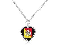 Coat of Arms of Sicilian Urn Necklace for Ashes Pet Dog Cat Cremation Jewellery Alloy Memorial Keepsake Pendant