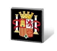 Coat of Arms of Spain Custom Lapel Pins Square Brooch Tie Suit Dress Accessories for Men Women Wedding Birthday