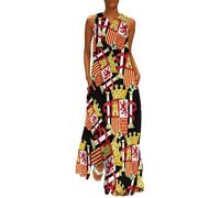 Coat of Arms of Spain Cute Maxi Dress for Women Sleeveless Ankle Length Flowy Sundresses S