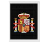 Coat of Arms of Spain Diamond 5D Painting Kits for Adult Beginners Square Full Drill DIY Wall Art Craft Decor Gift 12"x16"