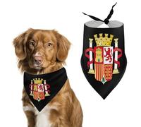Coat of Arms of Spain Printed Dog Bandanas Adjustable Triangle Pet Scarf Washable Puppy Bibs Kerchief