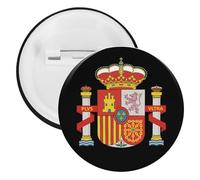 Coat of Arms of Spain Unisex Novelty Brooches & Pins Round Tinplate Lapel Badge for Clothing Shawl Hat