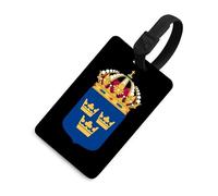 Coat of Arms of Sweden Luggage Tags Business Card Holder Personalized Baggage Identifier Travel Essentials for Suitcases Backpacks