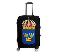 Coat of Arms of Sweden Travel Luggage Case Cover Washable Suitcase Protector Funny Protective Baggage Fits 19-32 Inch