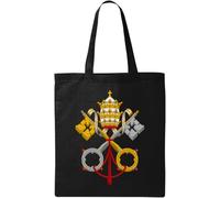 Coat Of Arms Of The Holy See And Vatican City Natural Ecological Cotton Tote Bag Black