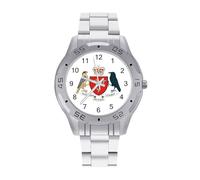 Coat of Arms of The Isle of Man Business Stainless Watch Fashion Designer Wristwatch Easy Reader Analog Watches Gifts for Men