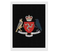 Coat of Arms of The Isle of Man Diamond Art Painting Kits for Adults Beginner DIY Square Rhinestones 5D Picture Shining Full Drill Paintings Home Decor Gifts