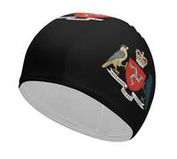 Coat of Arms of The Isle of Man Elastic Swimming Cap Unisex Waterproof Bath Caps Lightweight Swim Hat Gifts for Swimmers