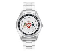 Coat of Arms of The Isle of Man Simple Stainless Watch Fashion Designer Wristwatch Easy Reader Analog Watches Gifts for Men