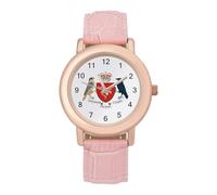 Coat of Arms of The Isle of Man Women Simplicity Watch with Leather Strap Easy Reader Ladies Wristwatch