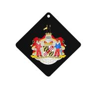 Coat of Arms of The State of Maryland Car Air Freshener Automotive Aromatherapy Tablets Hanging Scented Cards Rearview Mirror Rhombus