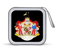 Coat of Arms of The State of Maryland CD Holder Case with 40 Capacity Protective Sleeves Hard DVD Storage Wallet for Car