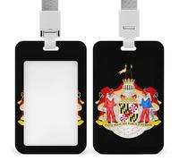 Coat of Arms of The State of Maryland ID Badge Holder Name Card Holders Photocard Case with Lanyard for Teacher Nurse Office