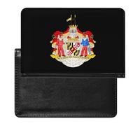 Coat of Arms of The State of Maryland Leather Passport Holder ID Card Protector Portable Cover Case Travel Wallet for Men Women