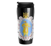 Coat of Arms of The Ukrainian State Novelty Coffee Mugs Insulated Tumbler Travel Cup with Lid for Hot Cold Drinks