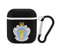 Coat of Arms of The Ukrainian State Stylish Case Cover Compatible with AirPods 1&2 Hard PC Protector with Keychain