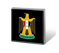 Coat of Arms of The United Arab Republic Custom Lapel Pins Square Brooch Tie Suit Dress Accessories for Men Women Wedding Birthday