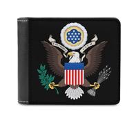 Coat of Arms of The United States of America Printed Bifold Wallet with Hidden Compartments Pocket Money and Credit Card Holder for Men Women