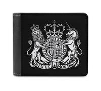 Coat of Arms of United Kingdom Bi-fold Men's Wallets with 6 Card Slots Slim Travel Purse Leather Money Clip