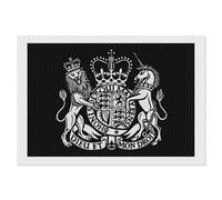 Coat of Arms of United Kingdom Diamond DIY Painting Kits Horizontal Round Full Drill Digital Art Craft for Home Office Wall Decor 8"x12"
