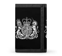 Coat of Arms of United Kingdom Trifold Men's Wallets with 8 Card Slots & Key Hook Slim Travel Purse Money Clip