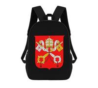 Coat of Arms of Vatican City Printed 17 Inch Daypack Unisex Shoulder Backpacks Travel Laptop Backpack for Women Men